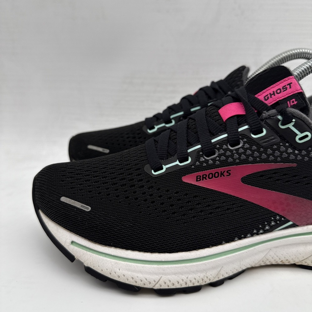 Brooks Ghost 14 Women's Running Shoes 7 B 1203561B013 Black/Pink/Yucca - Picture 16 of 16